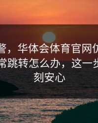 踩坑预警，华体会体育官网仿冒页面出现异常跳转怎么办，这一步做完立刻安心