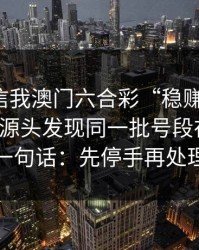 有人私信我澳门六合彩“稳赚”链接，我追到源头发现同一批号段在群发：一句话：先停手再处理