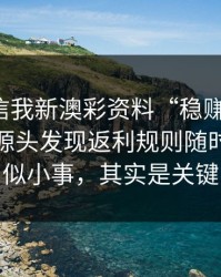 有人私信我新澳彩资料“稳赚”链接，我追到源头发现返利规则随时改：看似小事，其实是关键