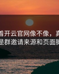 别只盯着开云官网像不像，真正要看的是群邀请来源和页面脚本