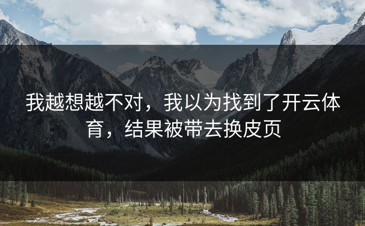 我越想越不对，我以为找到了开云体育，结果被带去换皮页