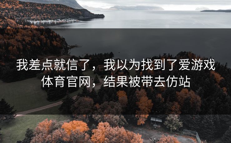 我差点就信了,我以为找到了爱游戏体育官网,结果被带去仿站 我差点就信了,我以为找到了爱游戏体育官网,结果被带去仿站