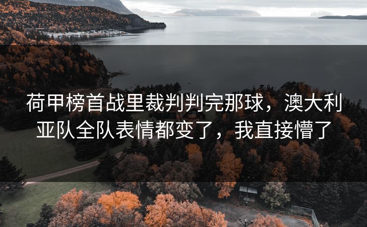 荷甲榜首战里裁判判完那球，澳大利亚队全队表情都变了，我直接懵了