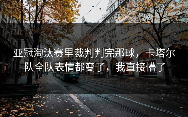 亚冠淘汰赛里裁判判完那球，卡塔尔队全队表情都变了，我直接懵了