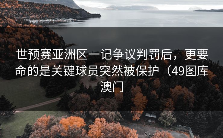 世预赛亚洲区一记争议判罚后，更要命的是关键球员突然被保护（49图库澳门