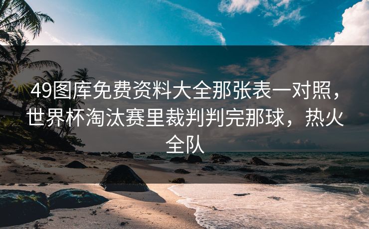 49图库免费资料大全那张表一对照，世界杯淘汰赛里裁判判完那球，热火全队